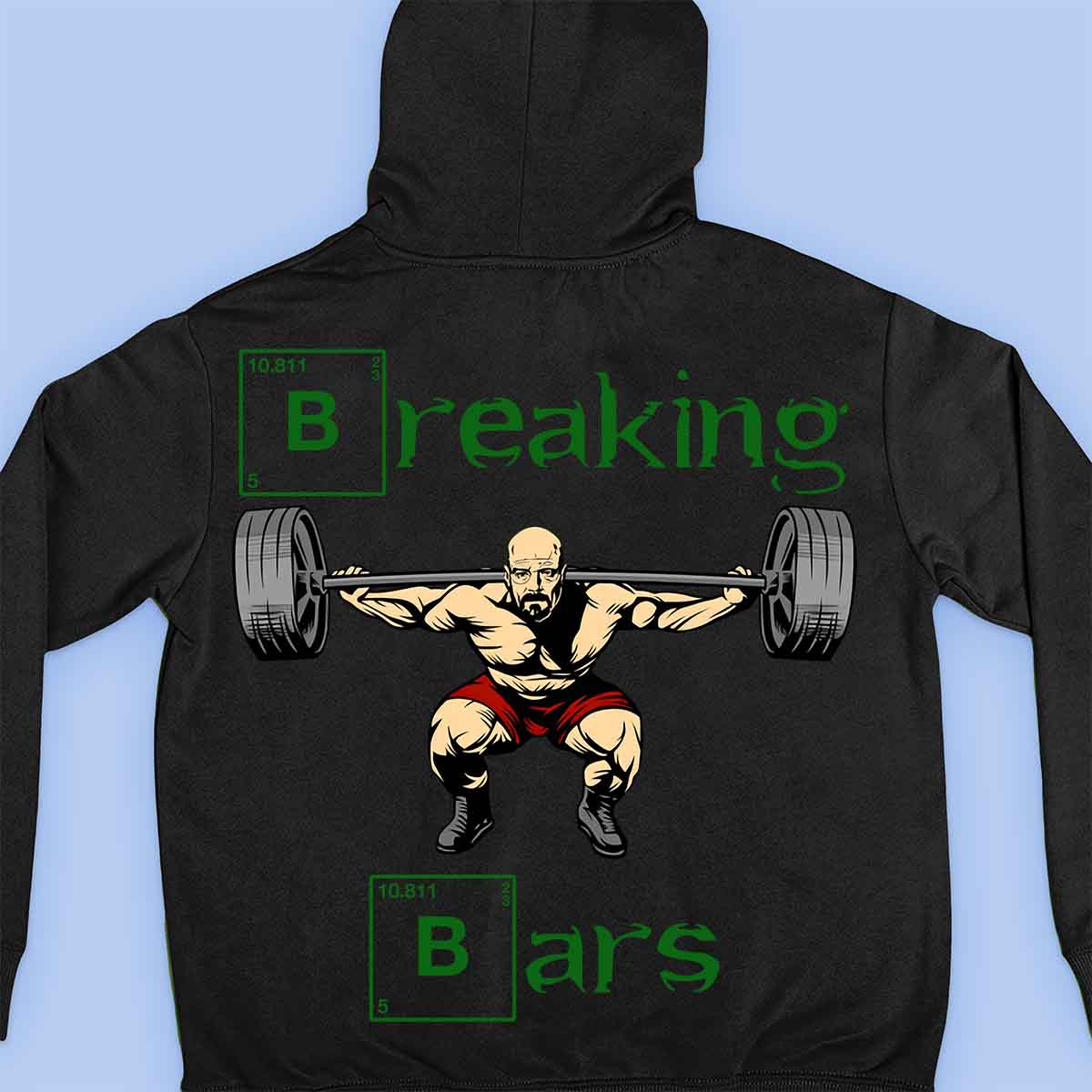 Breaking Bars – Impressão traseira unissex com capuz premium