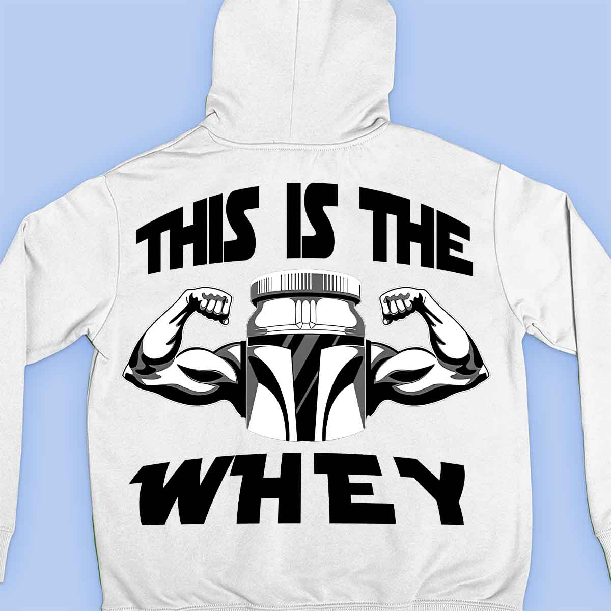 The Whey - Impressão traseira unissex com capuz premium