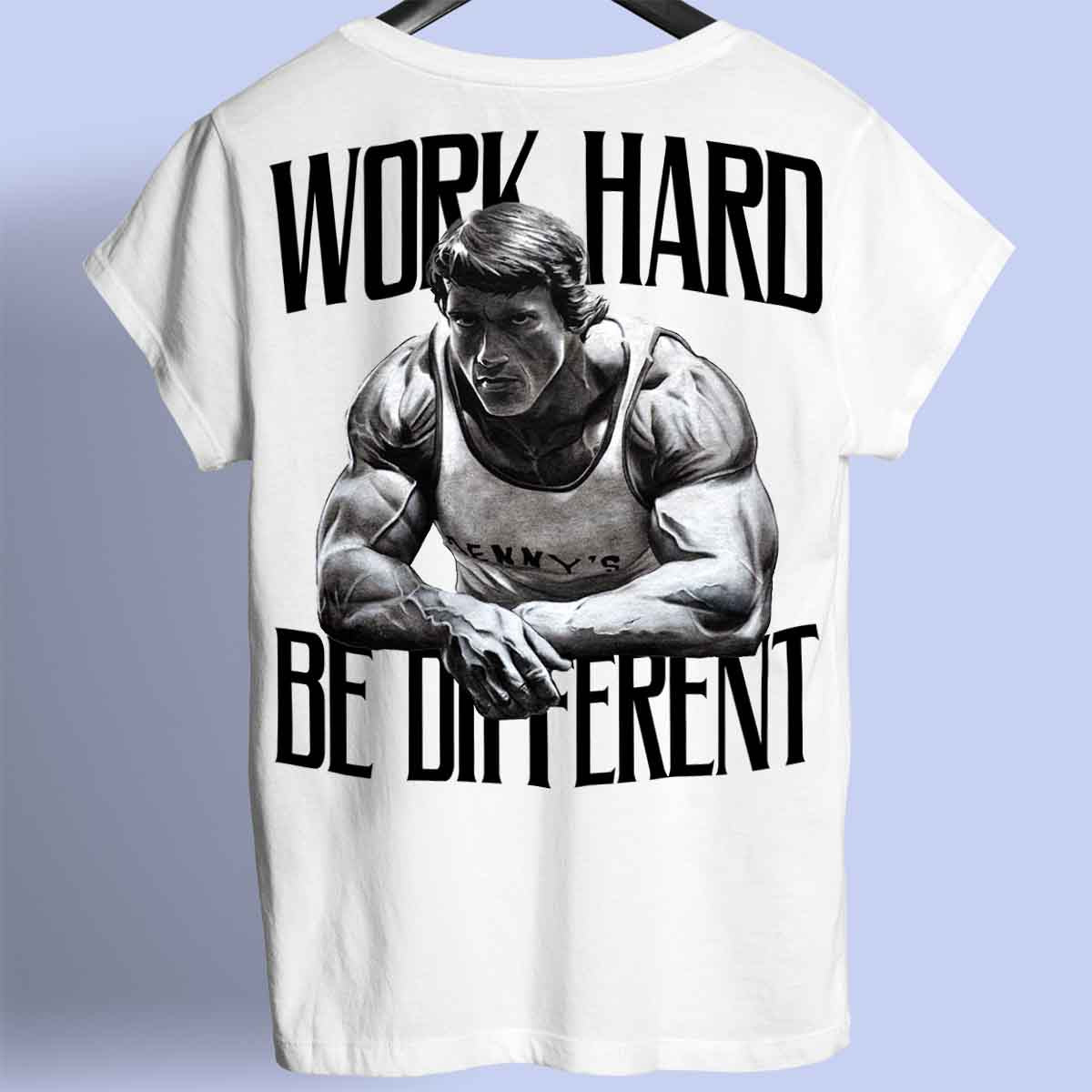 Work Hard - Camisa Premium Unissex Backprint