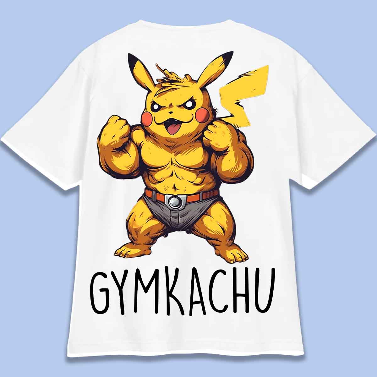 Gymkachu - Camiseta Oversize Unissex com Estampa Traseira