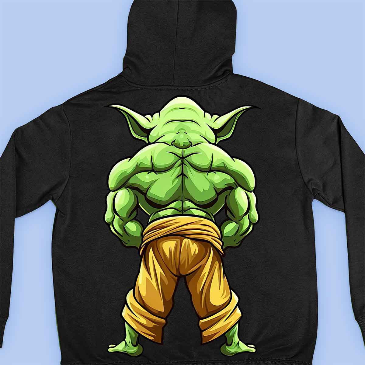 Yoda Back - Impressão traseira unissex com capuz premium