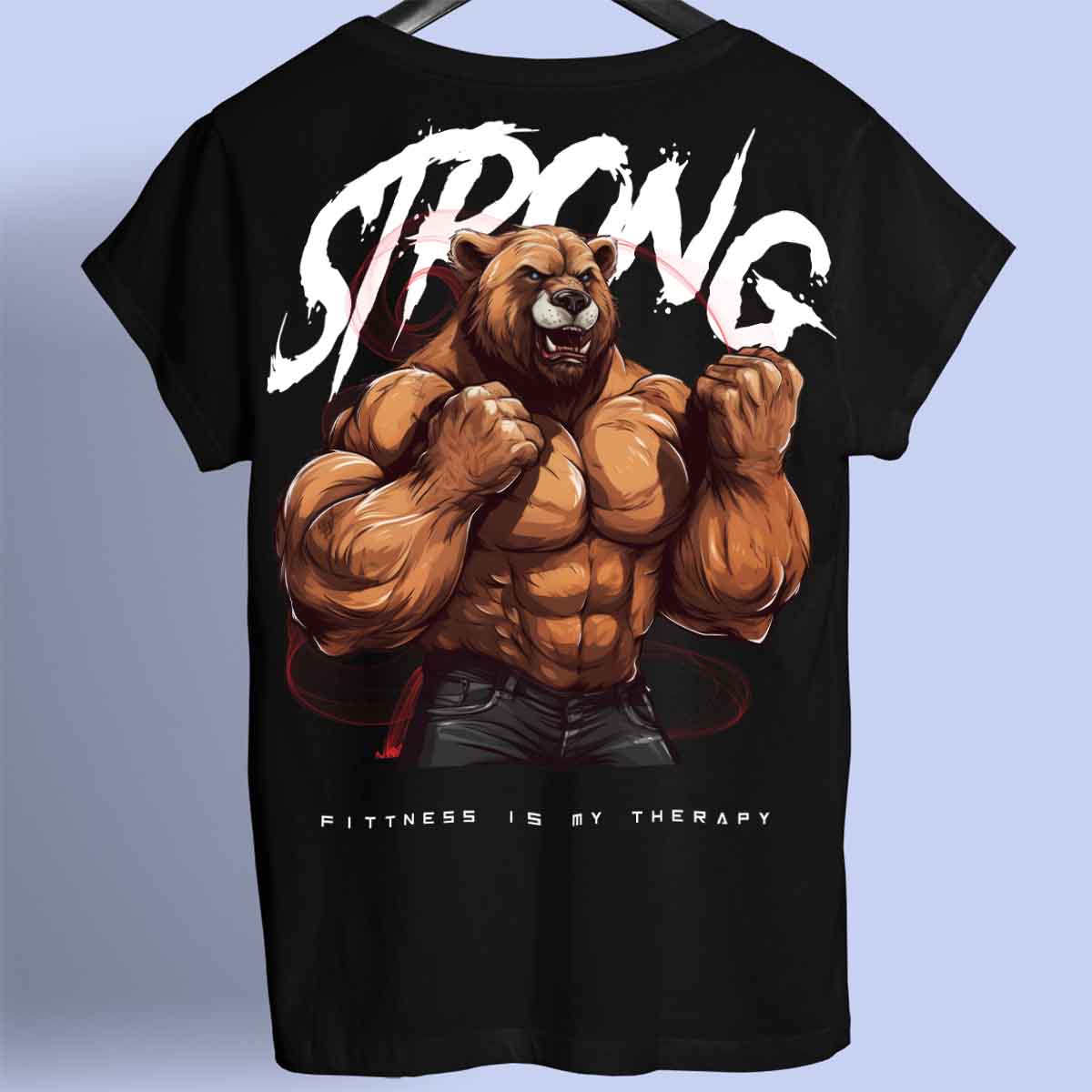 Strong Bear - Camiseta Premium Unissex Backprint