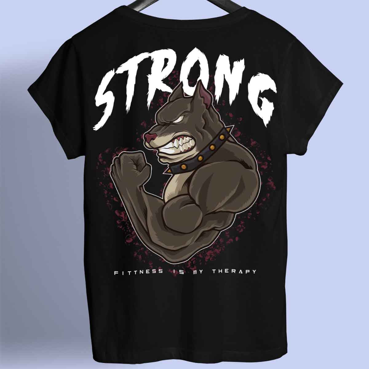 Strong Dog - Camiseta Premium Unissex Backprint