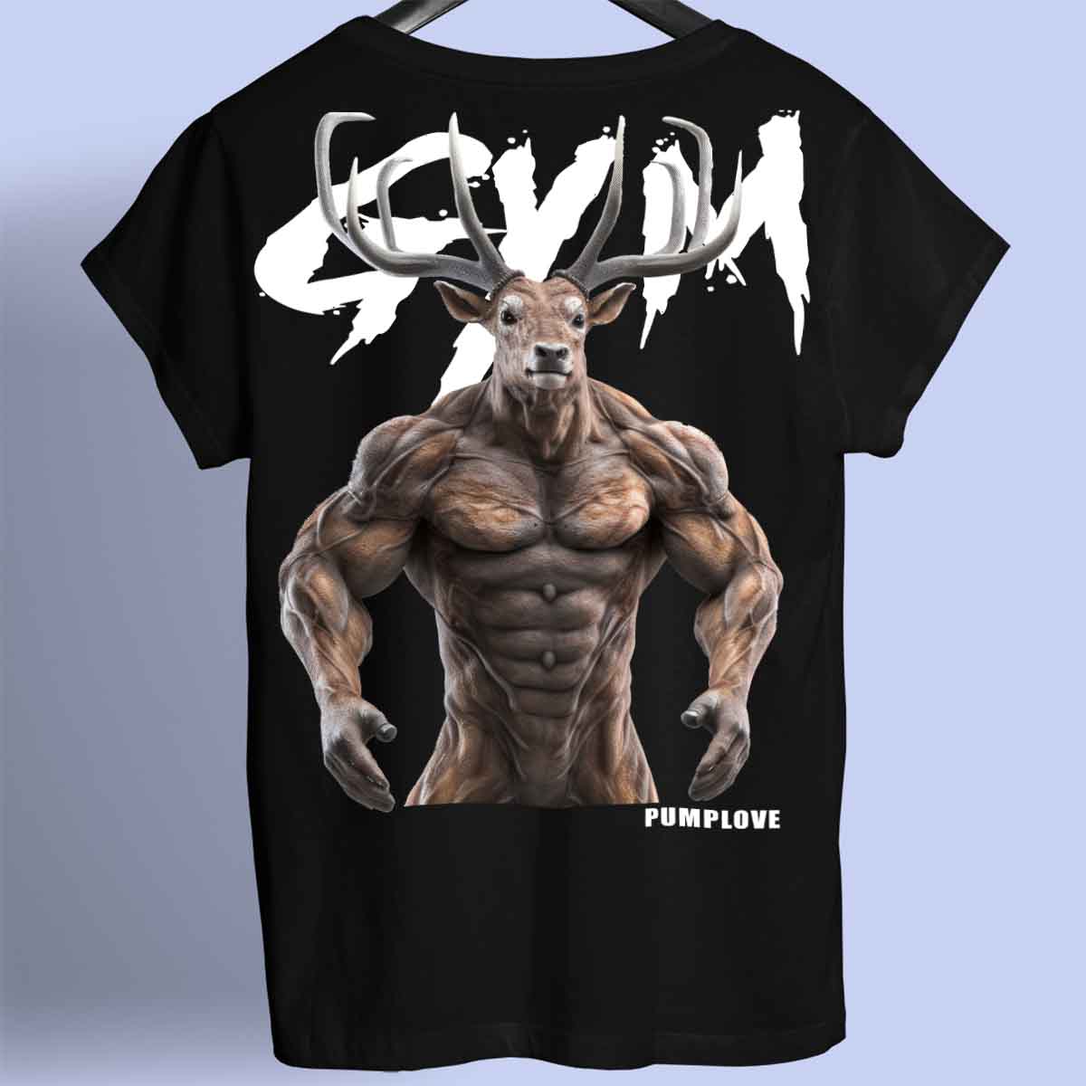 Gym Deer - Camiseta Premium Unissex Backprint