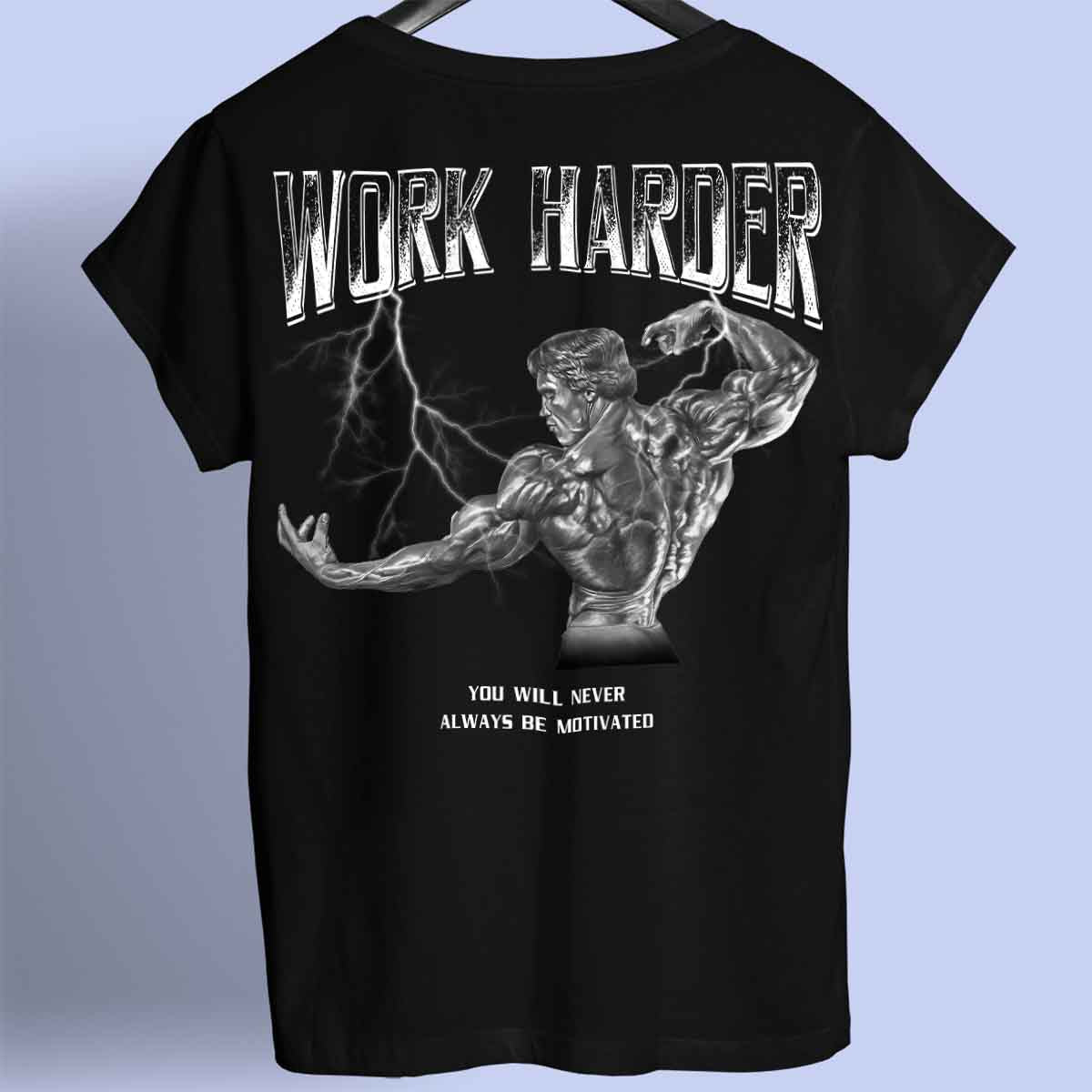 Work Harder - Camisa Premium Unissex Backprint