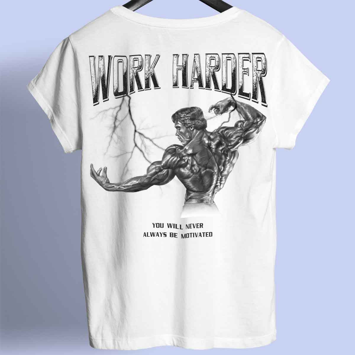 Work Harder - Camisa Premium Unissex Backprint