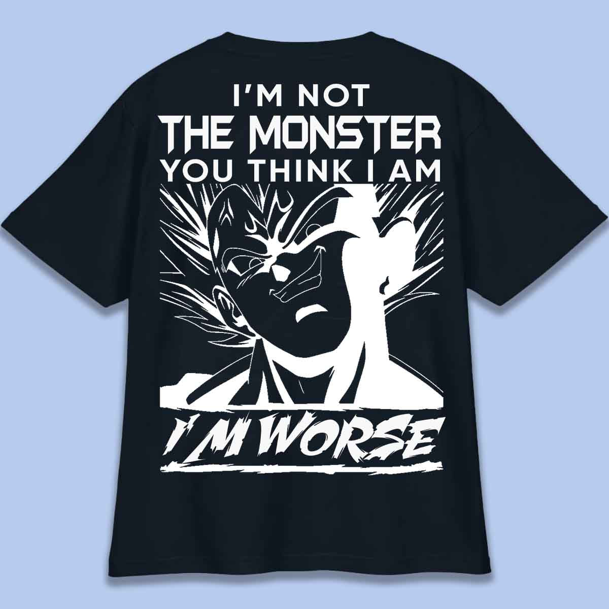 Monster - Camiseta Oversize Unissex com Estampa Traseira