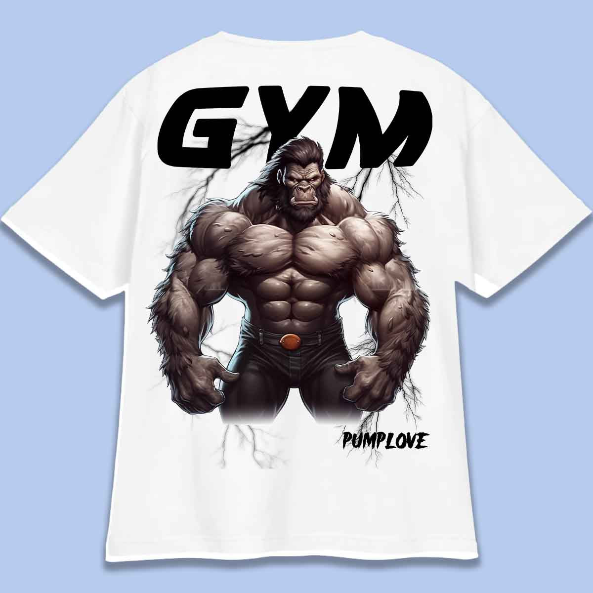 Gym Gorilla - Camiseta Oversize Unissex com Estampa Traseira