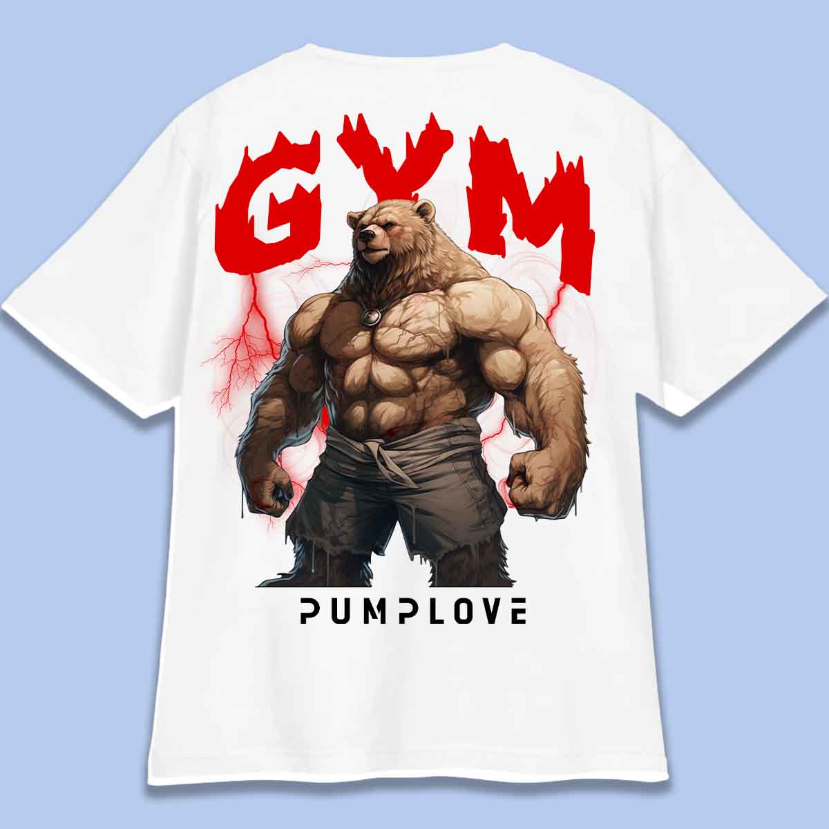 Gym Bear - T-Shirt Oversize Unisex Backprint