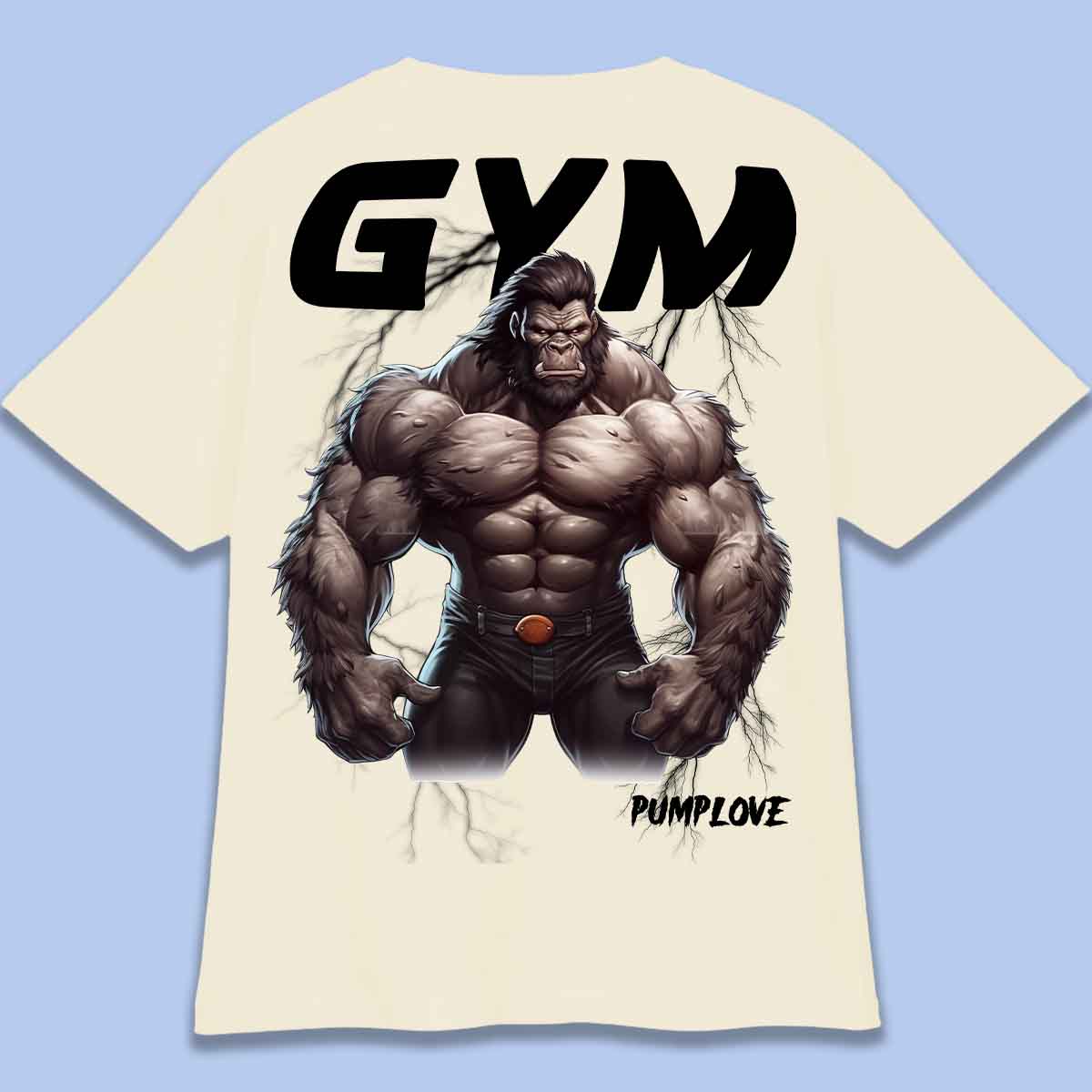 Gym Gorilla - Camiseta Oversize Unissex com Estampa Traseira