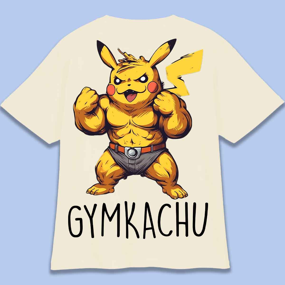 Gymkachu - Camiseta Oversize Unissex com Estampa Traseira