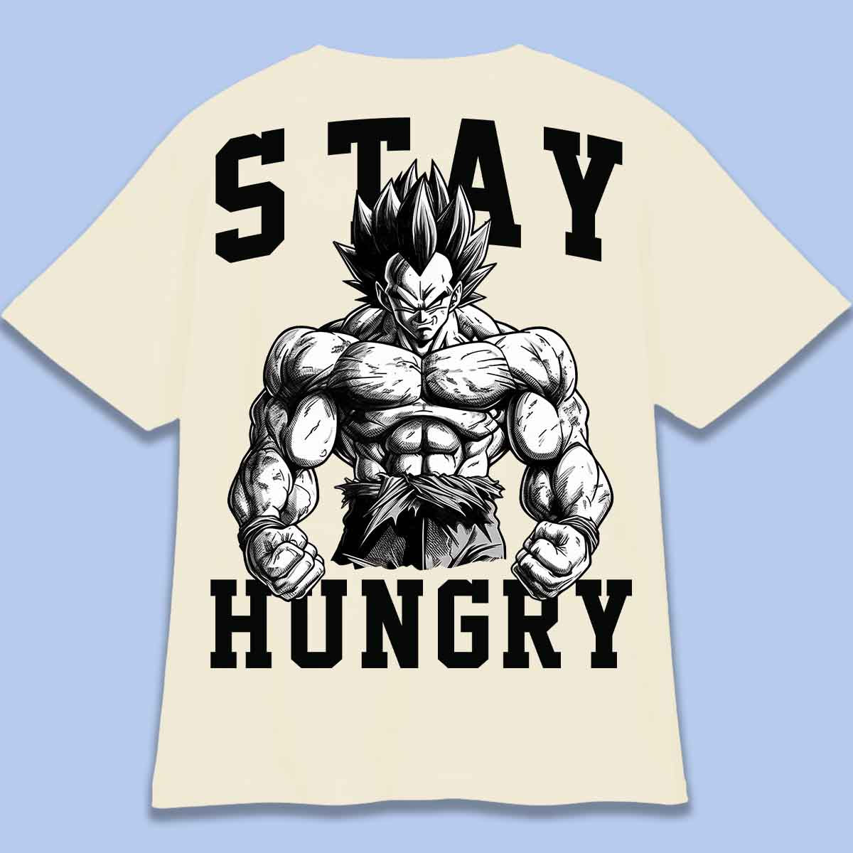 Stay Hungry - Camiseta Oversize Unissex com Estampa Traseira