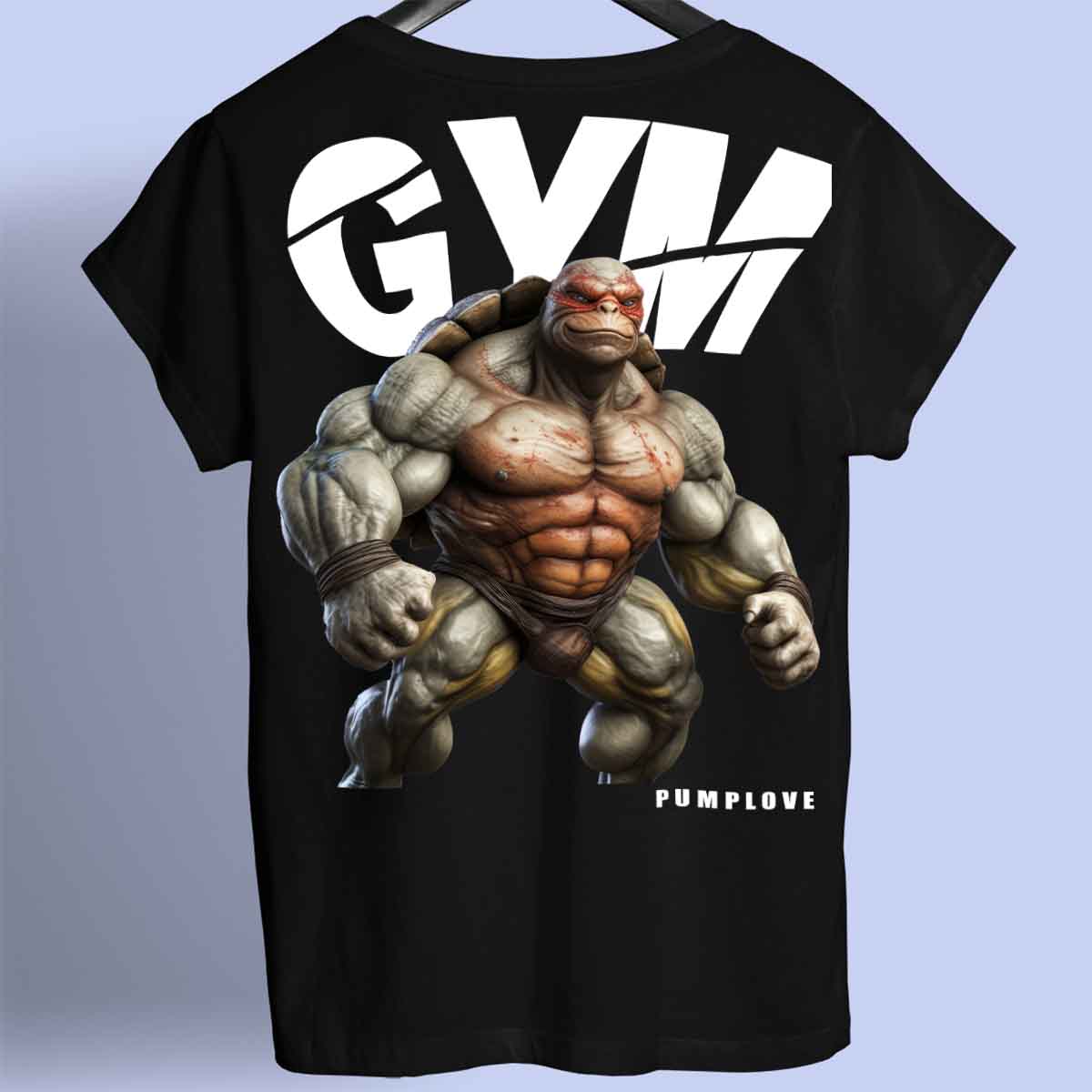 Gym Turtle - Camiseta Premium Unissex Backprint