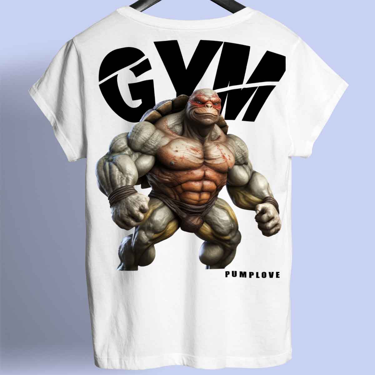 Gym Turtle - Camiseta Premium Unissex Backprint